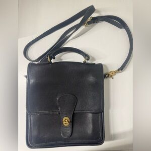 Vintage 90’s Coach Black Leather Crossbody Satchel